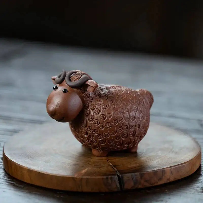Purple Sand Tea Pet Sheep Ornament Cartoon Cow Sculpture Tea Play Accessories Oasis Select Dahongpao Tea