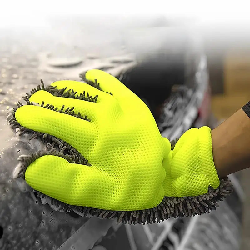 1/2Pcs Car Wash Gloves Microfiber Wipe Car Sponge Free Car Wash Cleaning Coral Velvet Double-Sided Cleaning Tool Oasis Select