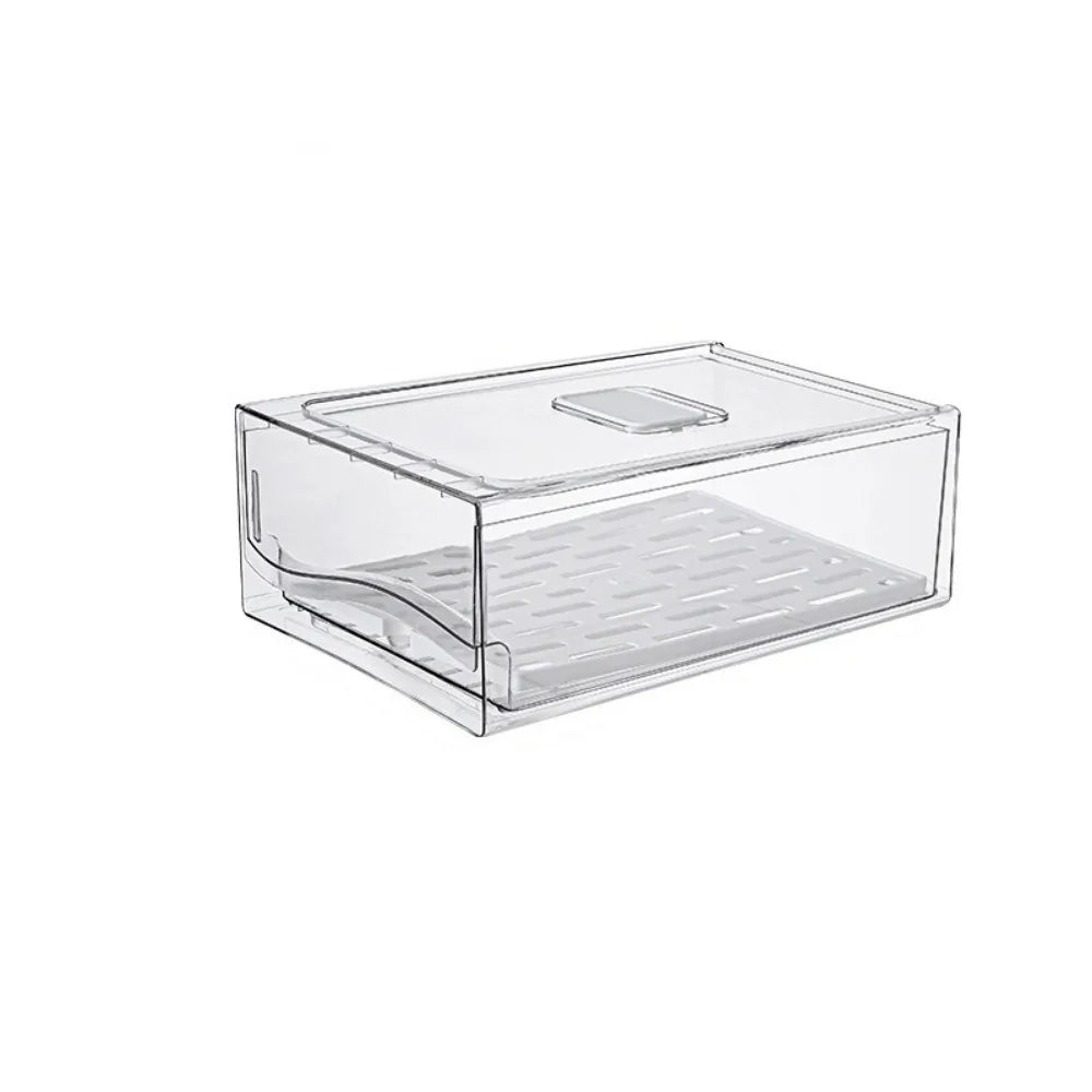 Stackable Refrigerator Drawer Storage Box – Transparent Large