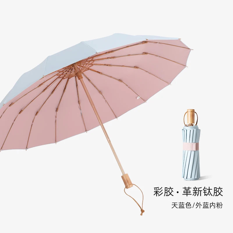 16 Bone titanium silver sun umbrella super sun protection UV umbrella sunshine and rain umbrella Oasis Select 18