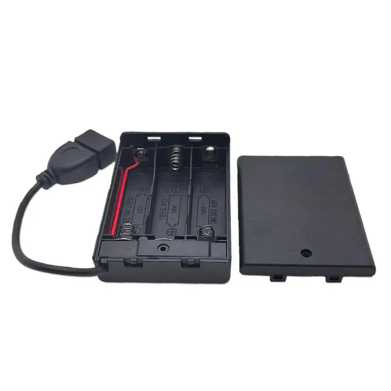 1/4Pcs USB Mini Power Supply Battery Box With Cover And Switch 3 X AA USB Battery Box For 4.5V LED Strip Lights Oasis Select