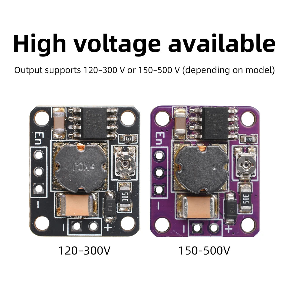 DC-DC Boost Converter 3.6-20V Input 120-300V/150-500V Output Ultra Compact High Voltage Power Module for DIY Ionizer Oasis Select