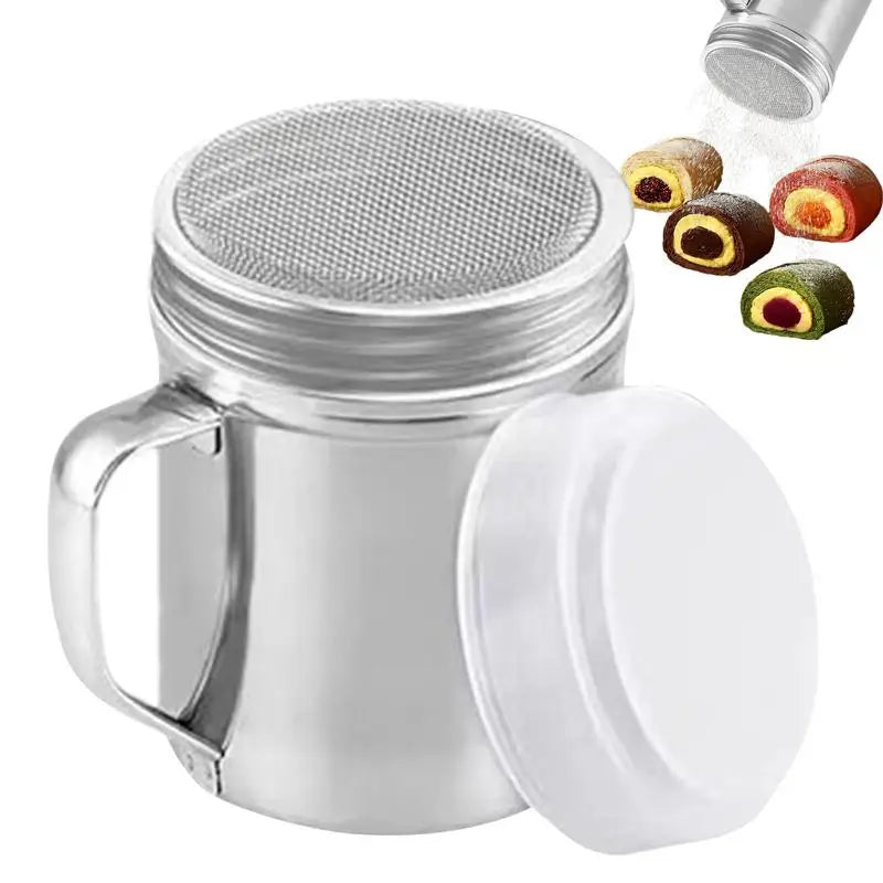 Powder Shaker Sugar Shaker Duster Stainless Steel Fine Mesh Shakers Stainless Steel Salt and Pepper Shaker for Cooking Kitchen Oasis Select