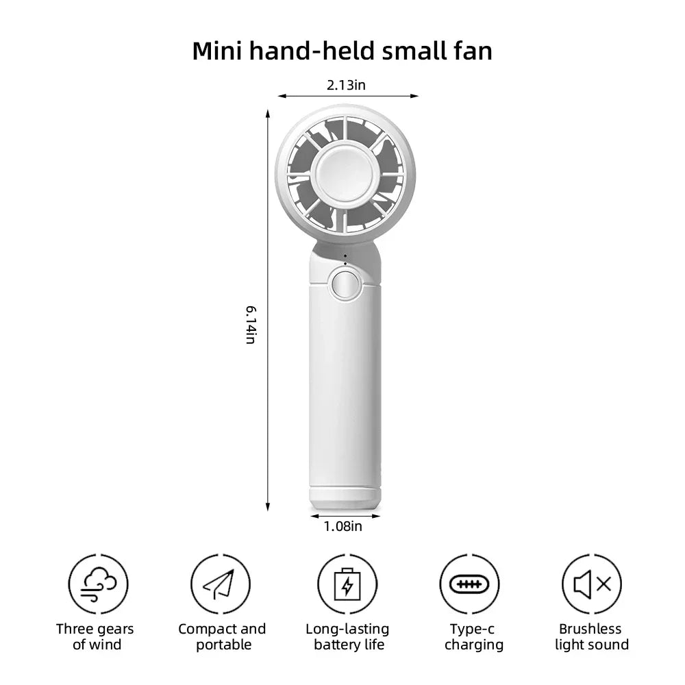USB Rechargeable Mini Handheld Fan – Portable Office & Travel