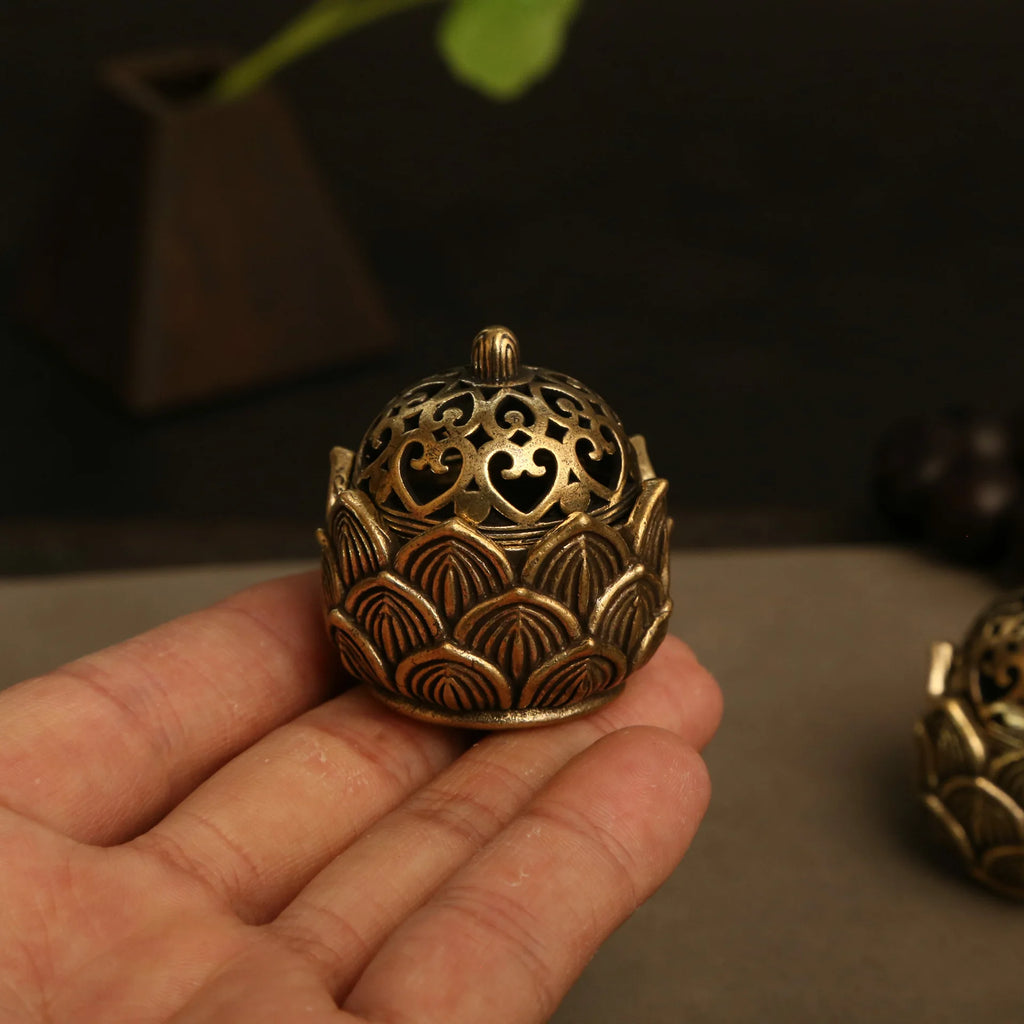 1PC Lotus Incense Cone Holder, Mini Asian Zen Decor, Small Flower Burner for Home Office Meditation Gift Oasis Select