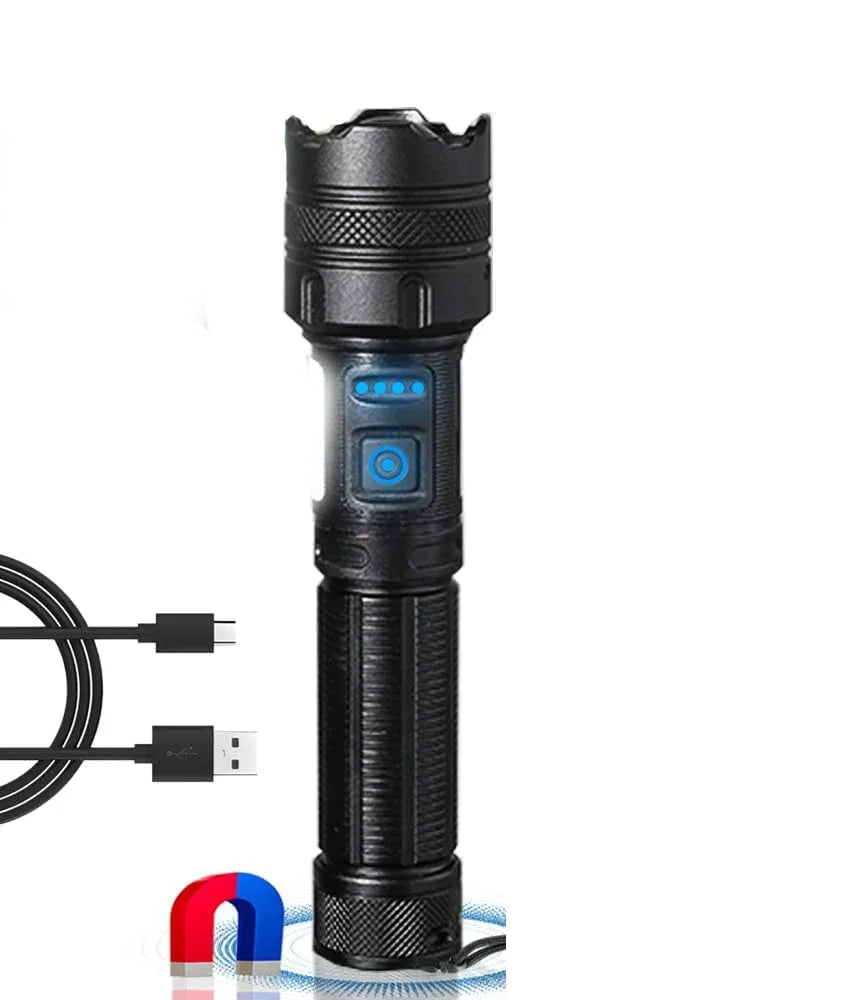 Rechargeable Outdoor Strong Flashlight Super Bright Multi functional Portable Flash light Long Range Shooting Flashlight Oasis Select KRX15 no battery