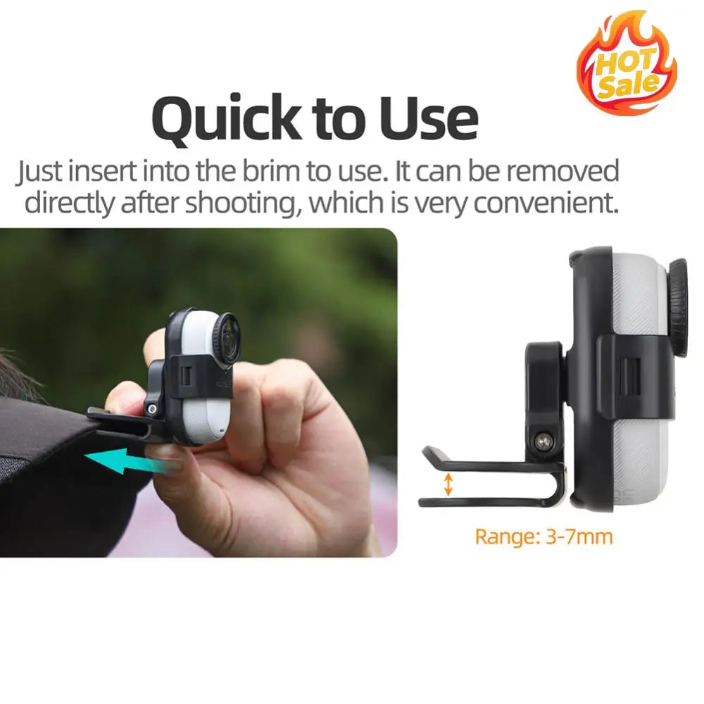 Sports Camera Mount Fixed Mount Clamp Camera Cap Holder for Insta360 GO 3/GO 3S Camera Accessories Oasis Select