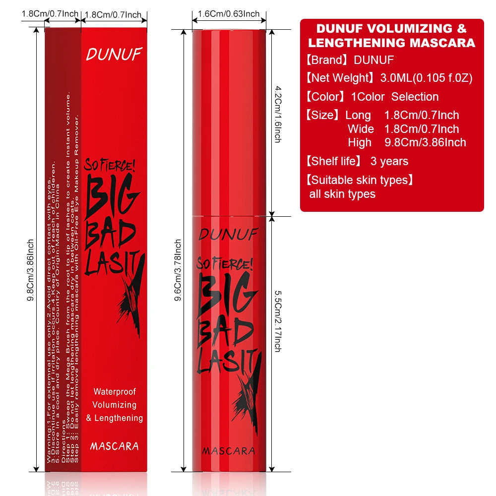 DUNUF 1 Pcs Long Lasting Mascara Thin Thick Waterproof Curl does not Easily Stain Sweat-proof and Non-smudging Beginner Friendly Oasis Select