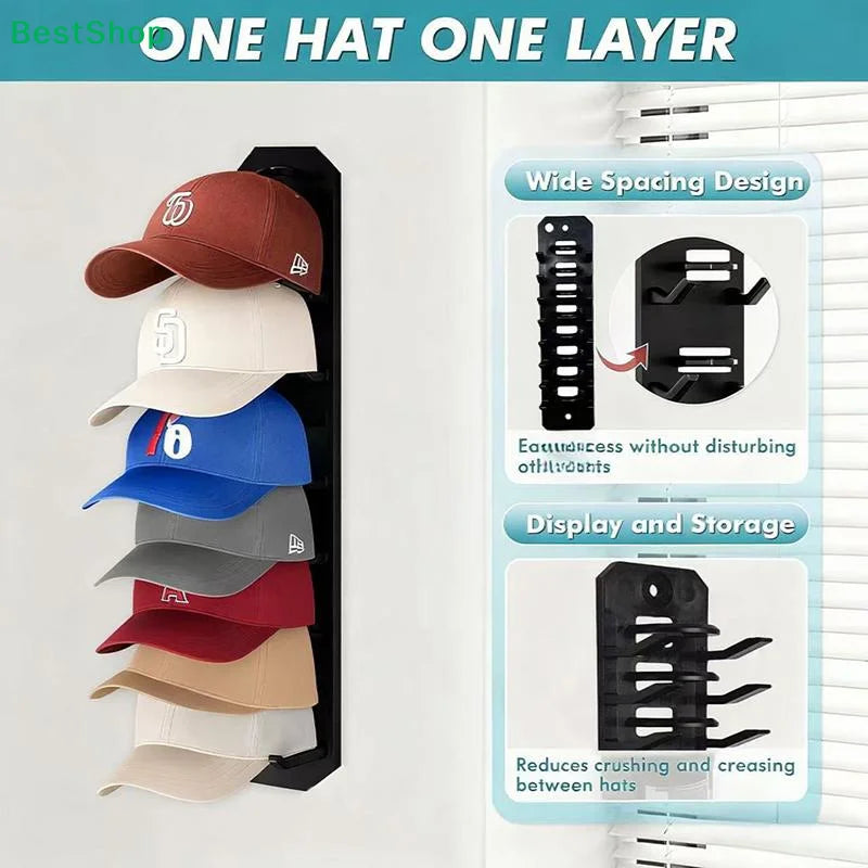 Baseball Cap Rack & Hat Organizer for Door & Closet