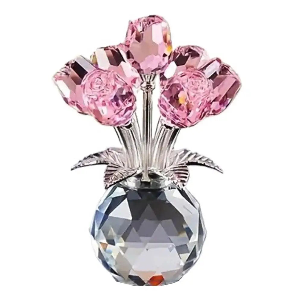 Crystal Rose with Vase – Romantic Valentine's Gift & Decor