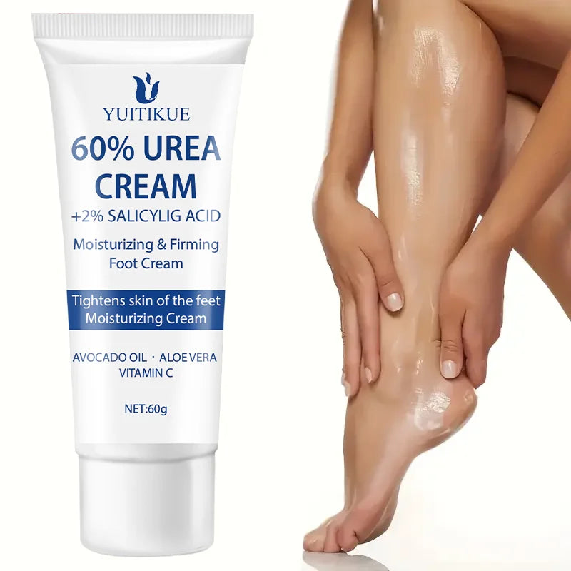 YUITIKUE 60% Urea Foot Repair Cream 60g - for Rough Dry Cracked Skin, Creamy Fast Absorption, with 2% Salicylic Acid & Vitamin C Oasis Select
