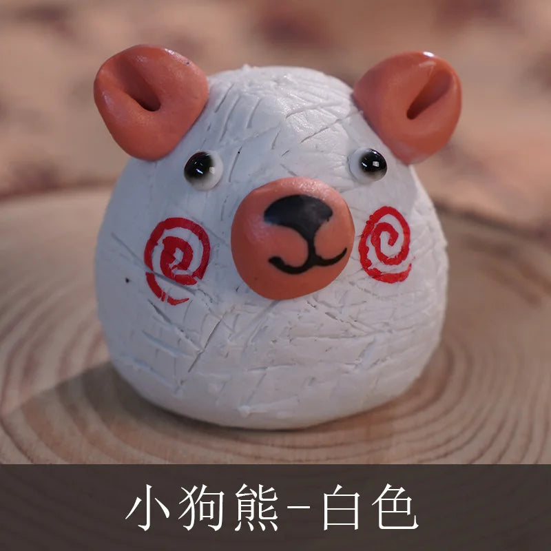 Ceramic Cute Mini Ornaments for Tourist Attractions, Hand-Pinched Animals, Cultural and Creative Decorations Tea Pets Oasis Select 8
