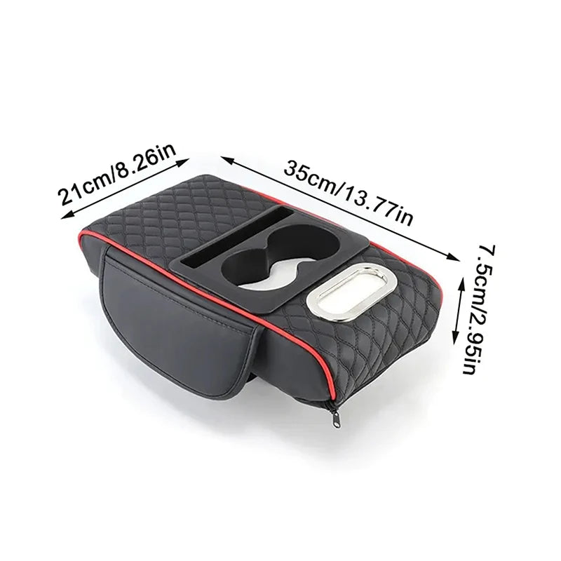 Car Armrest Storage Box, Car Center Console Organizer, Armrest Heightening Cushion With Cup Holder Armrest Storage Organizer Box Oasis Select