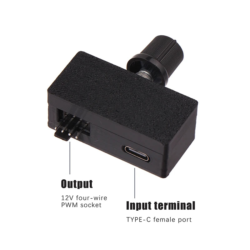 DC12V PWM 4-Pin Fan Speed Controller Type-C USB Power Supply DIY Water-cooling Cooling Pulse Width Modulator Oasis Select