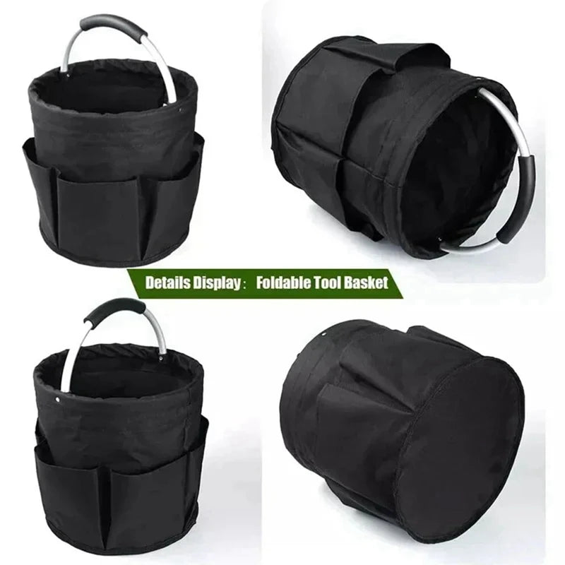 WISH 17L Large Storage Bag Folding Basket Picnic Tote Bag Outdoor Cleaning Storage Bag With Handle Tool Bag Cleaning Supplies Oasis Select
