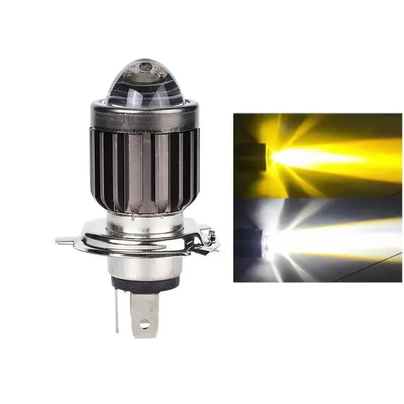 1Pcs Universal Motorcycle H4/BA20D Headlight Hard Light Led Light Motorbike Lamp Ultra-Long Illumination Distance Oasis Select H4 Yellow white