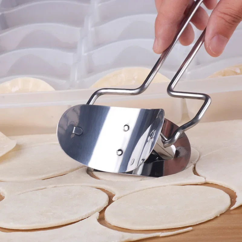 304 Stainless Steel Dough Circle Roller Machine Dumpling Maker Kitchen Pastry Embosser DIY Pie Ravioli Pasta Baking Accessories Oasis Select