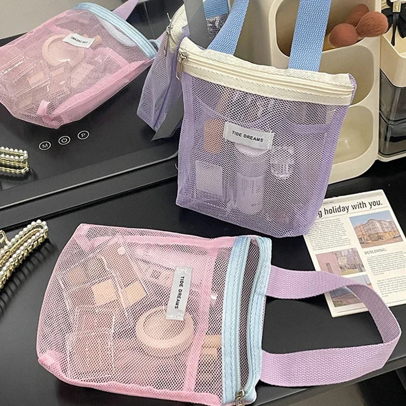 Portable Mesh Cosmetic Bag | Travel Toiletry & Makeup Organizer Cosmetic Travel Bag Oasis Select