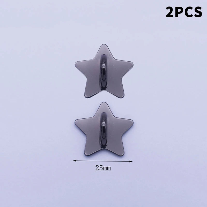 Metal Star Moon Bow Phone Charm Holder & Finger Ring Stand 2/4pc