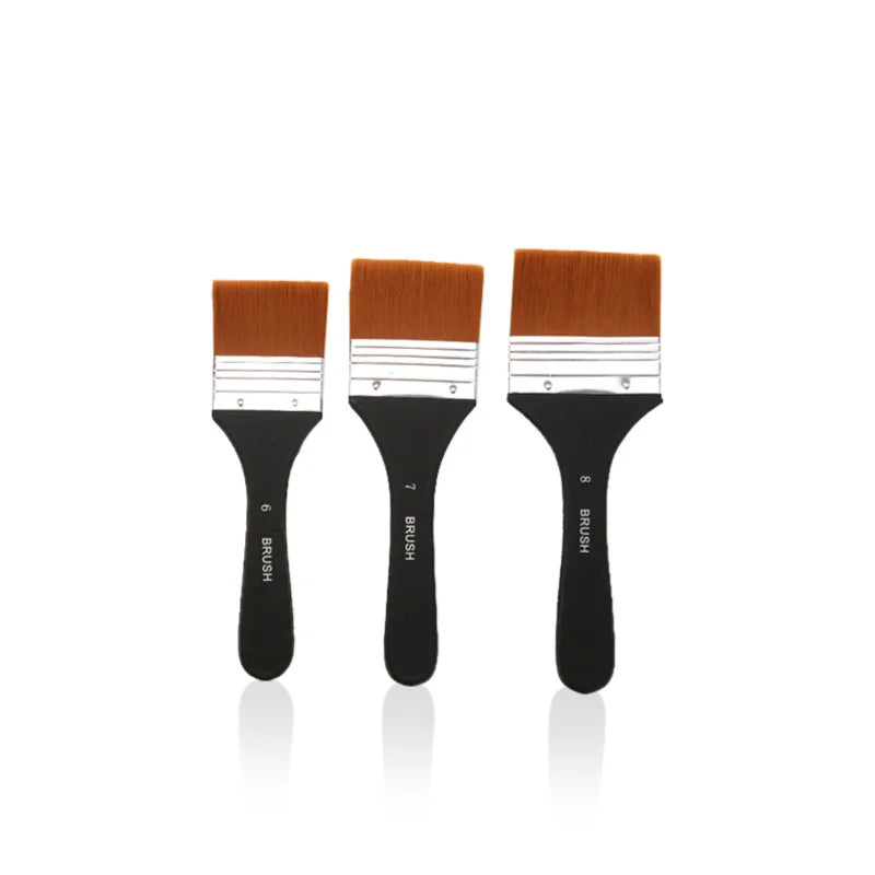 1/3/4/7Pcs Flat Paint Brushes for Acrylic Painting, Oil Art Paint Brushes Set, Craft Paint Brushes for Applying Gesso, Acrylic P Oasis Select Black Flat Wide678