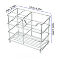 Five Compartment Bathroom Organizer Rack Multi Grid Toothpaste Brush Storage Caddy Countertop Separated Slot Wash Accessory Oasis Select 1pc white