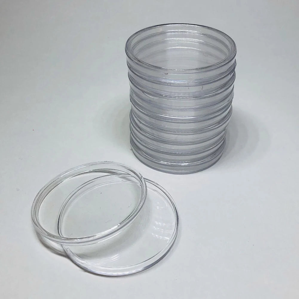 100PCS Coin Capsules Storage Holder Clear Plastic Case with 40mm Inner Diameter for Coin Collection Protection Oasis Select