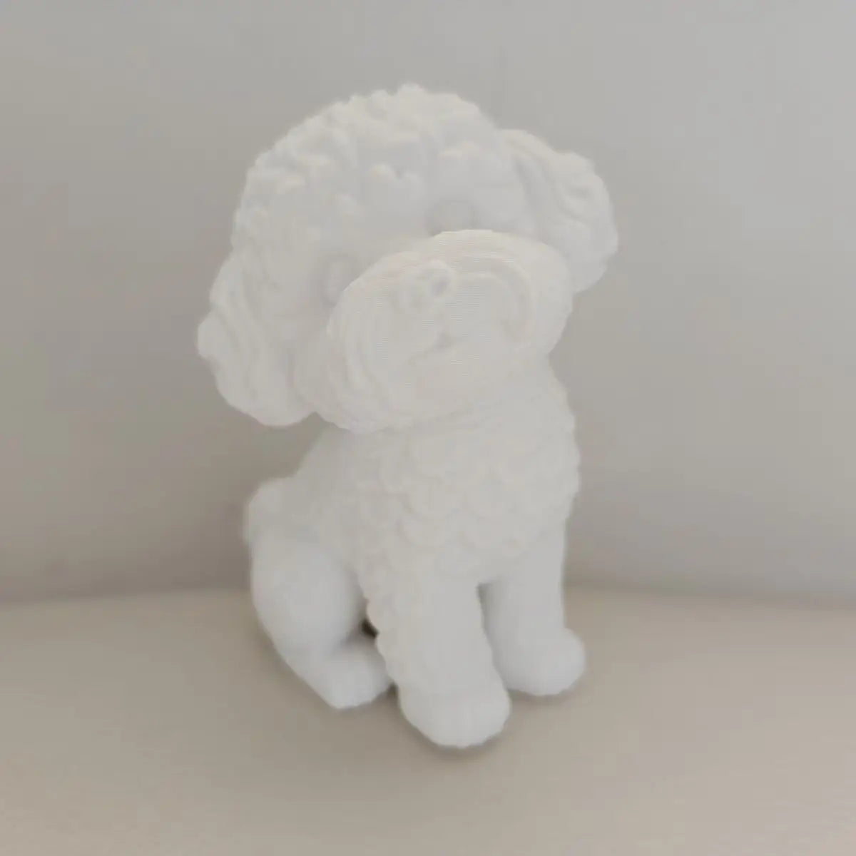 Cute Teddy Dogs Figurine Curly Hair Bichon Frise Plastic Statue Dog Ornament Can Be DIY for Home Office Desk Decor Figurine Gift Oasis Select