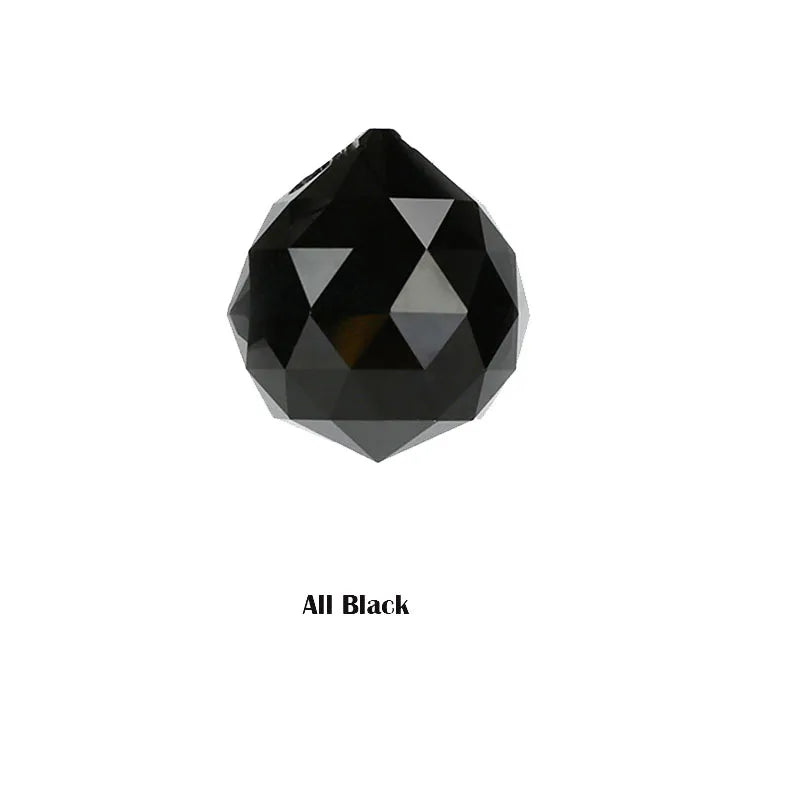 Hanging Ball Sun Catcher Clear Crystal Feng Shui Lamp Ball Prism Rainbow Wedding Decor Home Wedding Party Decoration Ornament Oasis Select all Black-null China