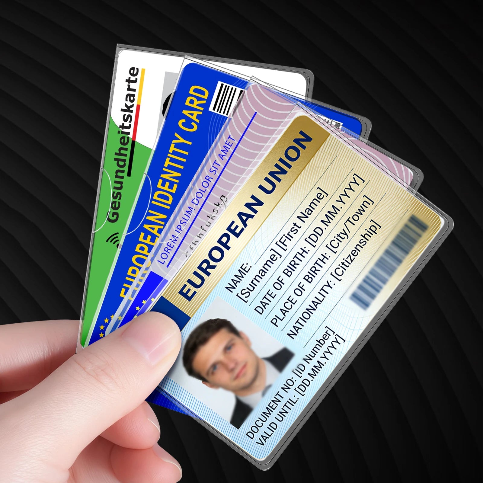 Social Security Card Protective Case, Ultra-Clear Durable 20Mil Storage Sleeve for EHIC/Credit Card/EU Driver's License/ID Card Oasis Select