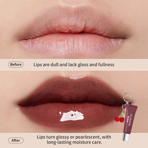 2 in 1 Lip Keychain Gloss Long Lasting Moisturizing Butter Pink Nourish Makeup Care Hydrating Glowing Shine Lipstick Cosmetics Oasis Select