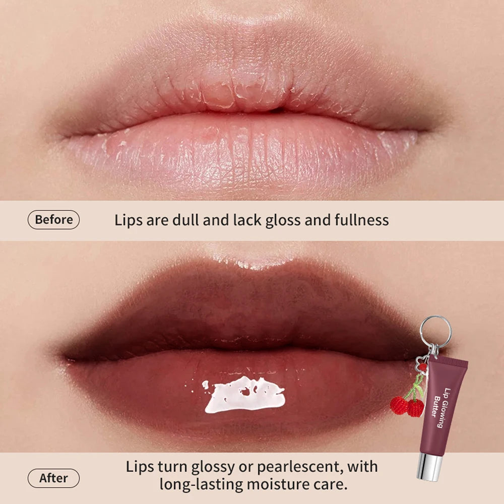Lip Gloss Lip Keychain For Phone Bag Accessories Long Lasting Moisturizing Nourish Hydrating Lip Care Brown Pink Makeup Oasis Select