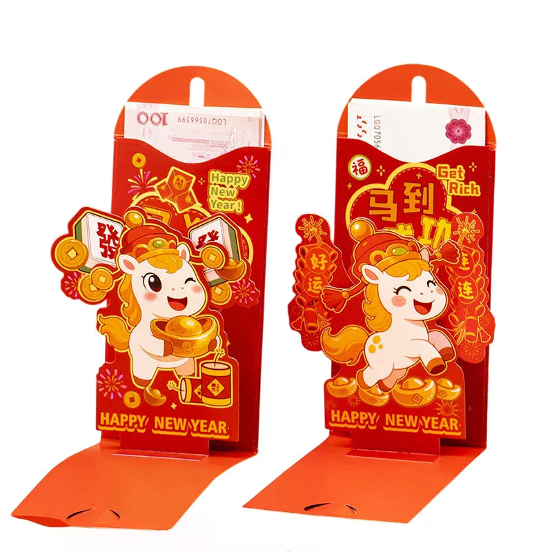 Chinese New Year Red Envelopes Red Pocket Year Of Horse Lucky Money Pockets Spring Festival Gift New Year Eve Hongbao Oasis Select
