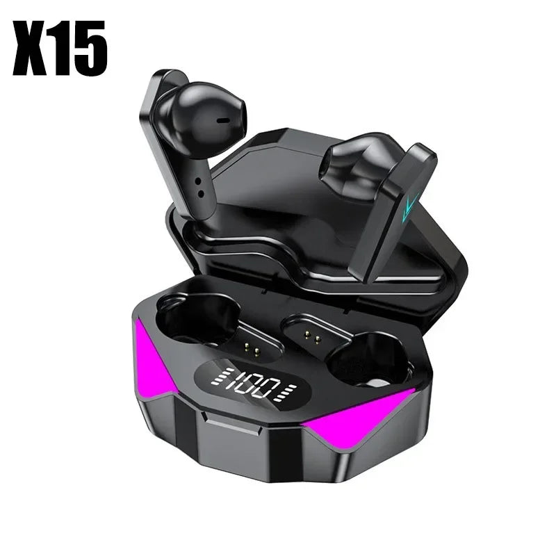 X15 TWS Wireless Earphone Bluetooth Headphone 65ms Low Latency Earbud Esport Gaming Headset Gamer with Mic For iPhone Smartphone Oasis Select Black
