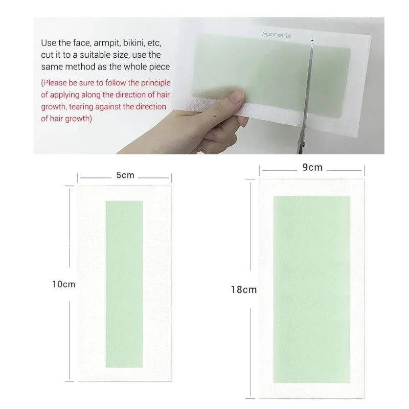 10 PCS /20 Sides Aloe Wax Strips Papers Body Hair Removal Depilatory Calf Underarm Arm Hair Removal Wax Oasis Select