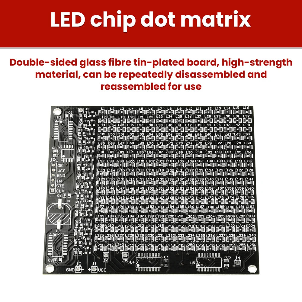 64LED/256LED Red Display LED SMD Dot Matrix Advertising Screen Kit SMT Component Welding Practice Board DIY Parts Oasis Select