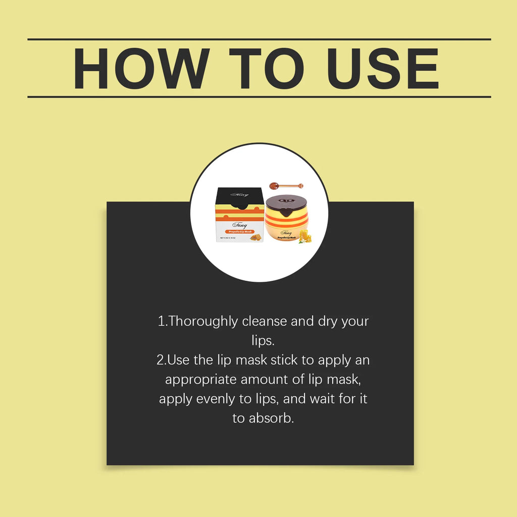Propolis Lip Mask Moisturizing Repairing Lip Balm Stick Fade Lip Lines Hydrating Nourishing Overnight Lip Care For Dry Cracked Oasis Select