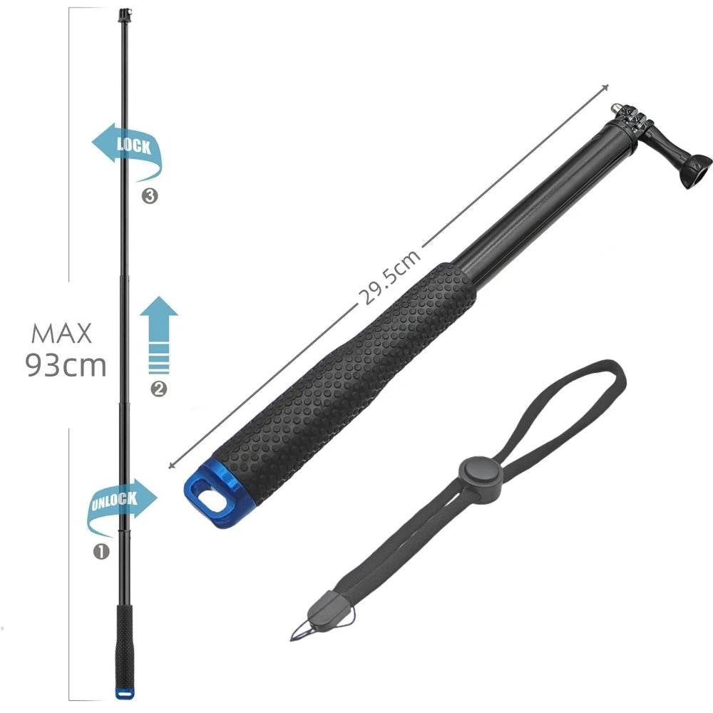Aluminum Selfie Stick Extension Pole 93cm – GoPro & Insta360