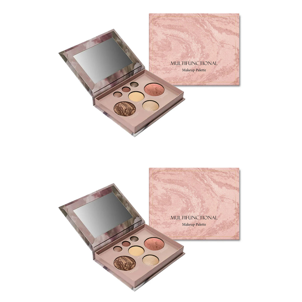 7-Color Glitter Eyeshadow & Highlighter Makeup Palette Kit Eyeshadow Palette Kit Oasis Select 2pcs
