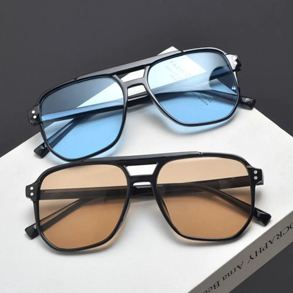 Punk Square Frame Sunglasses Anti-UV Travel Accessories Black Shades Glasses Beach Eye Protection Retro Sunglasses for women men Oasis Select