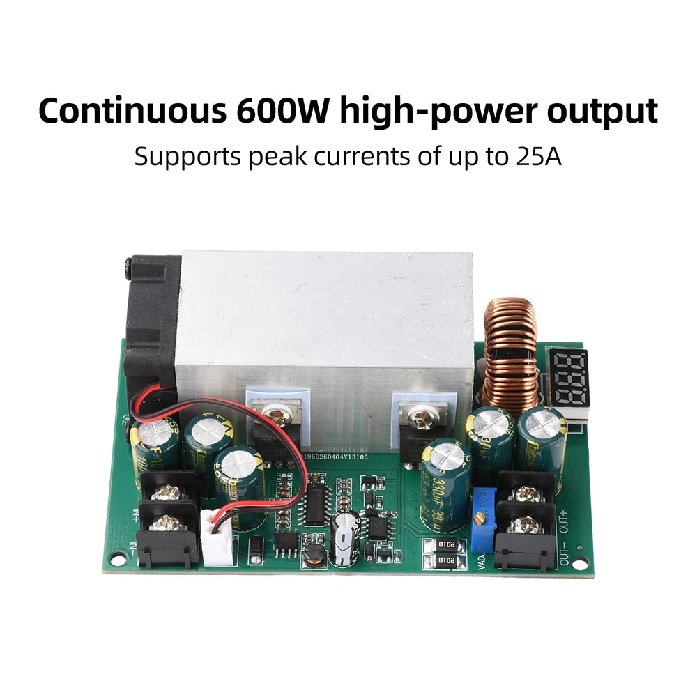 DC12V-75V 600W 25A DC-DC Adjustable Step Down Module 12V-75V to 5V-50V Buck Converter with Digital Voltage Power Supply Board Oasis Select