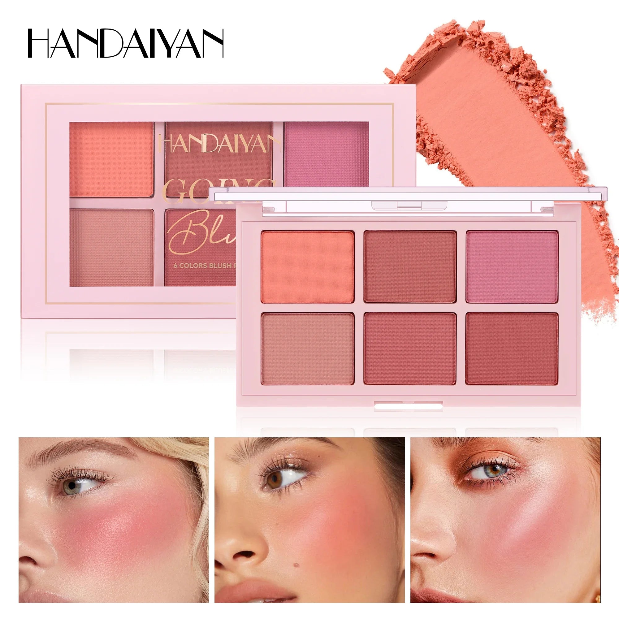 Handaiyan Long-Wear Blush Palette – Velvet Finish & Buildable Color