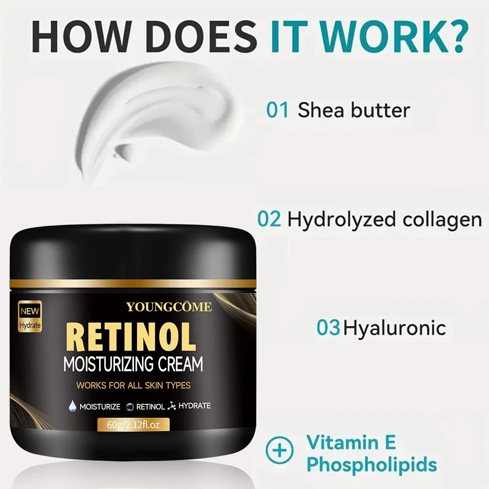 YOUNGCOME Men's Retinol Face Moisturizer Moisturizing Retinol Cream Anti-Wrinkle Aging Moisturizing Shrink Pores Smooth Retinol Oasis Select