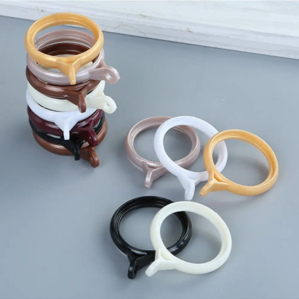 Elegant Strong Solid Color Simple Mute Thicken Curtain Rings Hanging Loop Buckle Roman Rod Clip Hook Curtain Accessories Oasis Select
