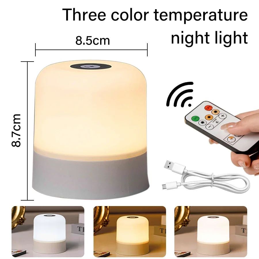 Rechargeable RGB LED Night Light – Remote & Touch Dimming Rechargeable Night Light Oasis Select 3 colors