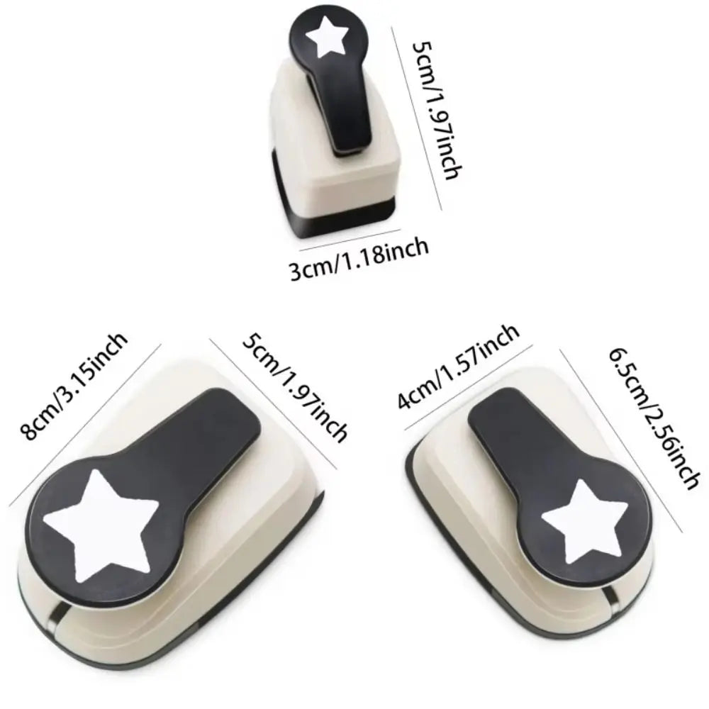 Five-pointed Star Hole Butterfly Hole Heart Hole Puncher Craft Paper Punch Non-slip Grip for Card Making School DIY Art Craft Oasis Select