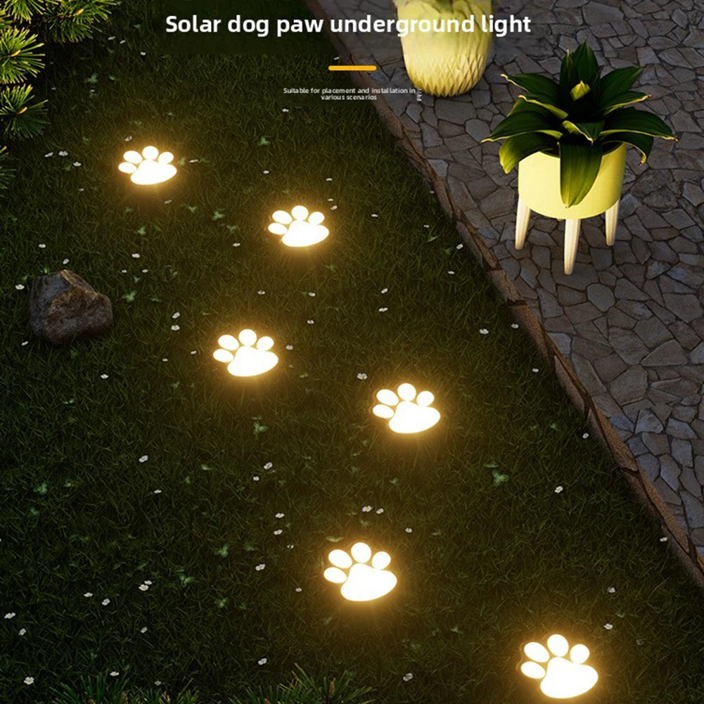 Solar Paw Print Garden Lights | Waterproof Pathway Decor 4 Pack