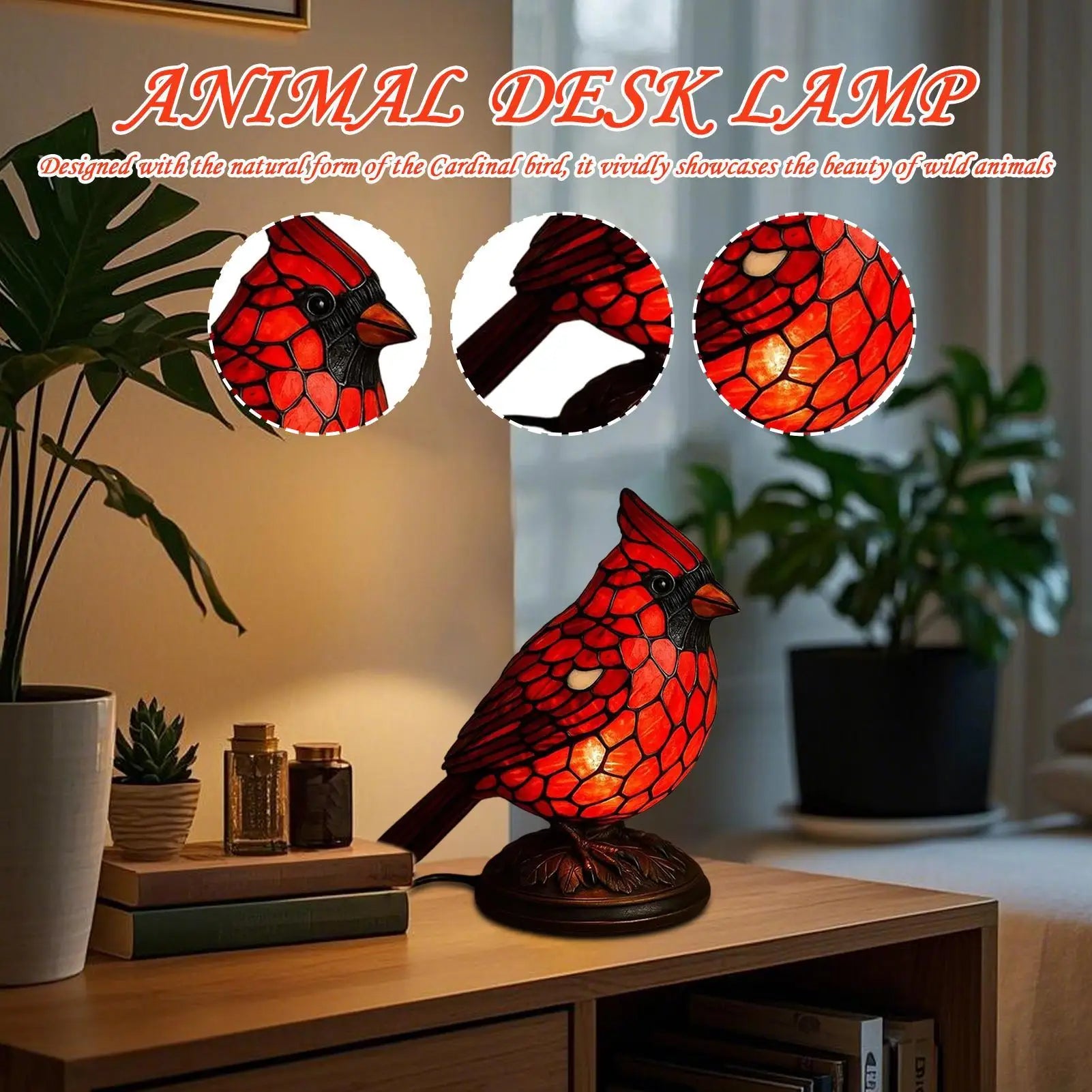 Bird Desk Lamp Resin Bird Lamps for Home Decor Art Decoration Tabletop Light with Soft Glow for Dormitory Offices Desktop Oasis Select