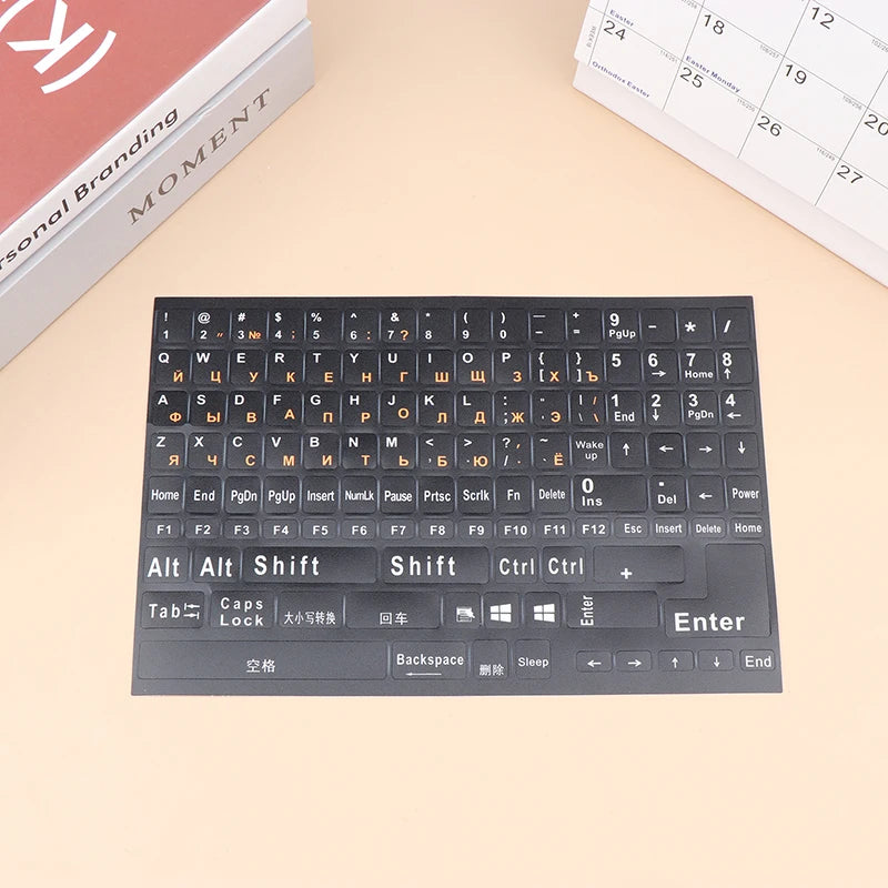1Pc Full Size Russian Keyboard Stickers Letter Alphabet Layout Sticker Key Stickers For Laptop Desktop PC Keyboard Cover Oasis Select