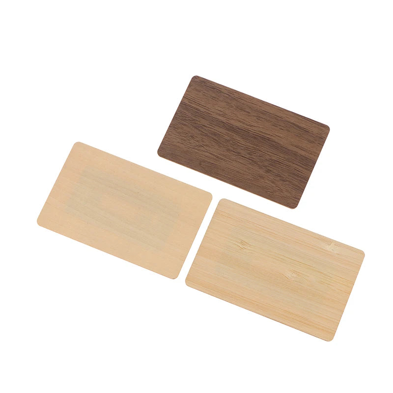 Wooden Blank NFC Card 13.56MHZ RFID Tag 504Bytes 215Ntag Chip Membership Contactless Social Recognition Lasercard Oasis Select
