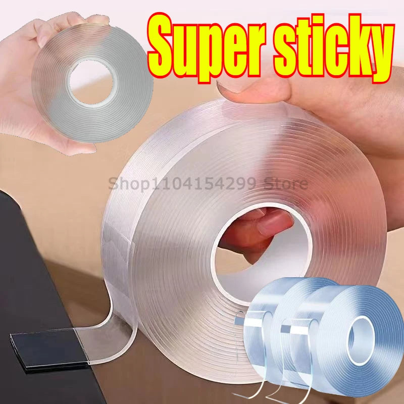 Double Contact Nano Tape Powerful Extra Strong Sided Adhesive for Kitchen and Bathroom Waterproof and Cleanable Tool Oasis Select